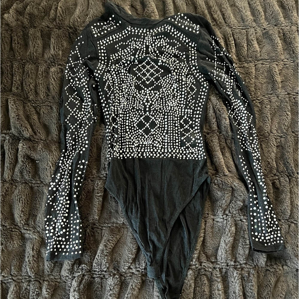 rhinestone mesh bodysuit